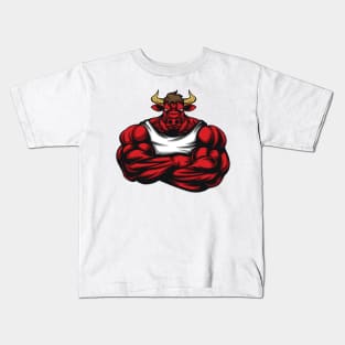 Strong Like Bull Bodybuilding, Weightlifting Gym T-Shirt Gift Kids T-Shirt